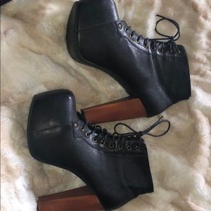Jeffrey Campbell Black Leather Lita